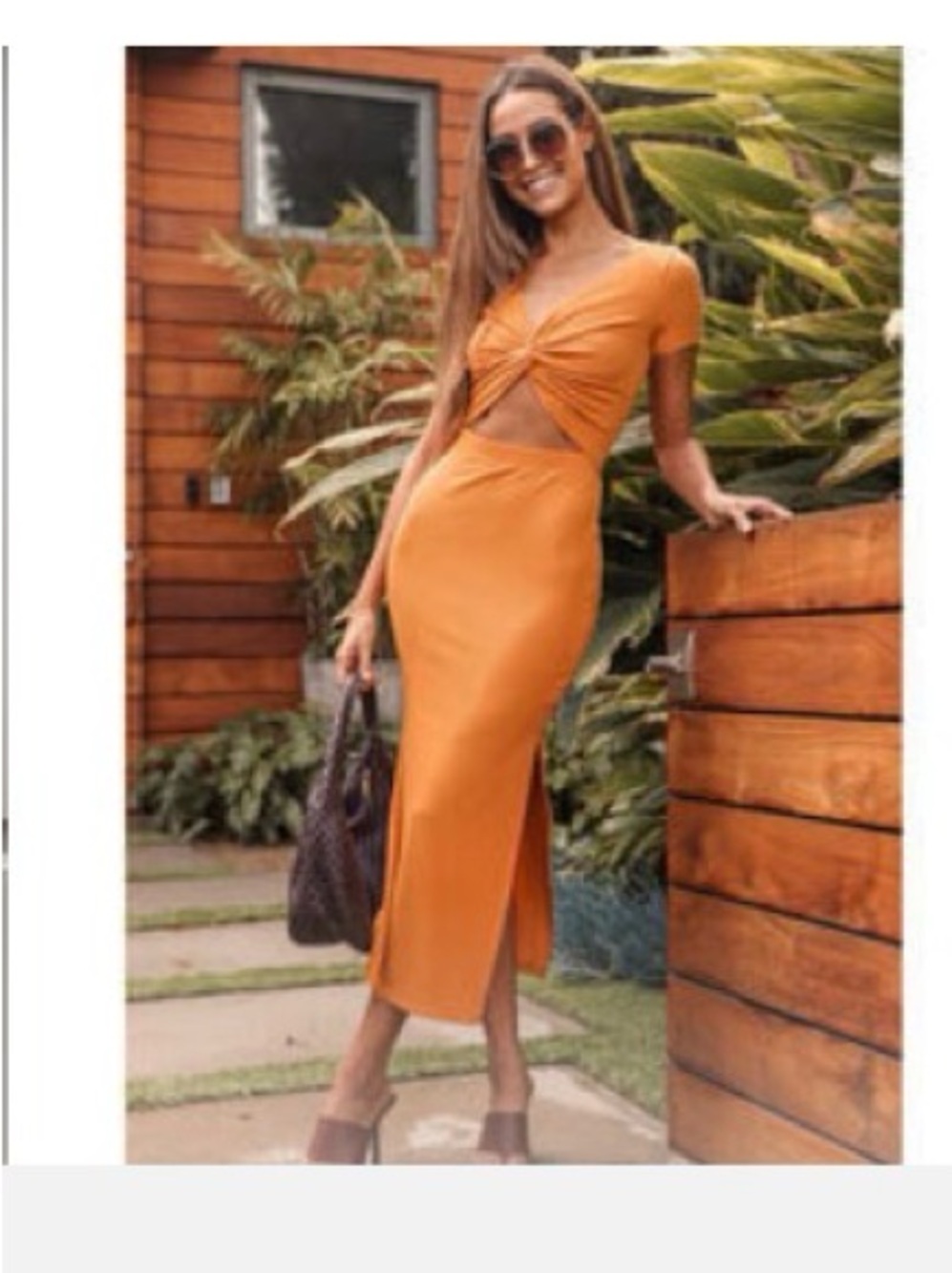 Lulu's - Front Twist Summer Cutout Maxi Dress 🧡 NWT